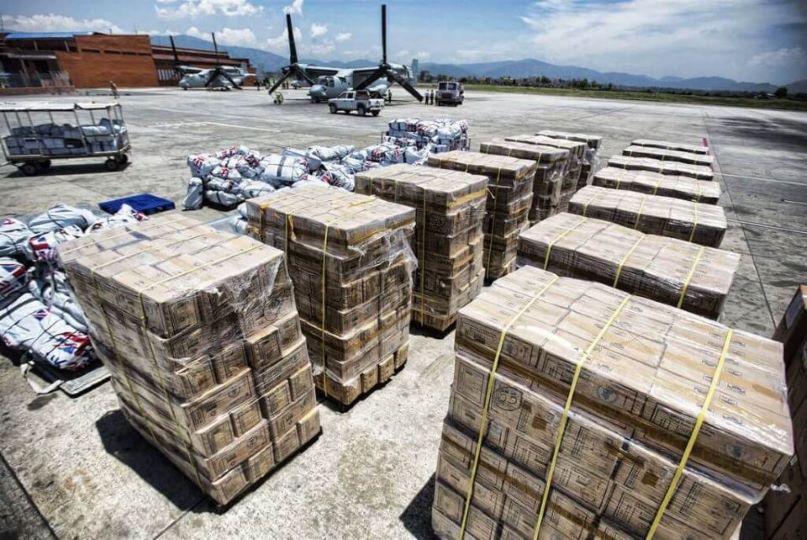 Supplies on an airfield