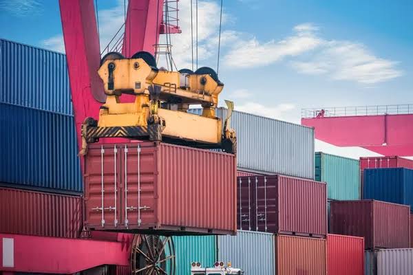 An image of several South Wind shipping containers